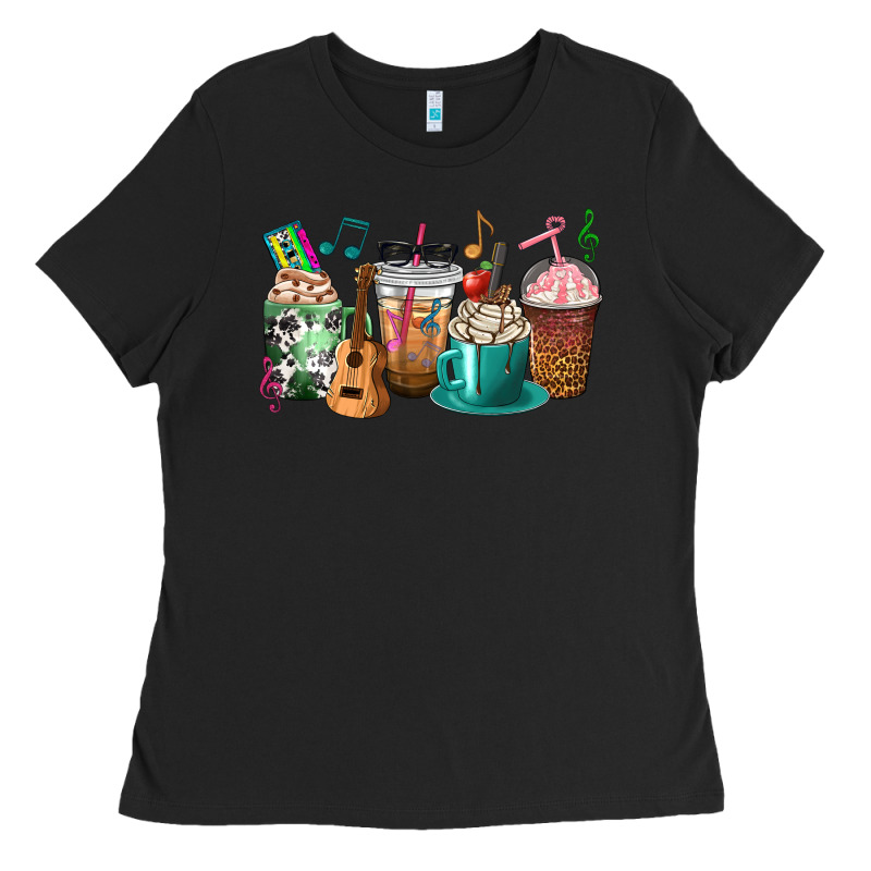 Music Teacher Coffee Cups Ladies Tee by texasbilliewilder | Teevron