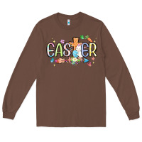 Chestnut easter cross with bunny Long Sleeve Tee - MaliasSmallBusiness