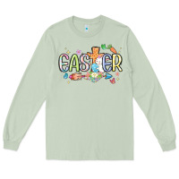 Matcha easter cross with bunny Long Sleeve Tee - MaliasSmallBusiness