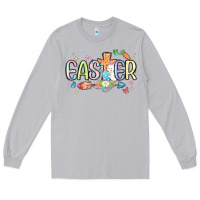 Moon Dust easter cross with bunny Long Sleeve Tee - MaliasSmallBusiness