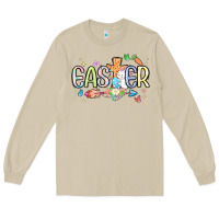 Mushroom easter cross with bunny Long Sleeve Tee - MaliasSmallBusiness