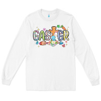 White easter cross with bunny Long Sleeve Tee - MaliasSmallBusiness