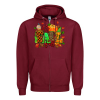 Burgundy its fall yall Zipper Hoodie - MaliasSmallBusiness