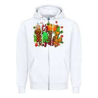White its fall yall Zipper Hoodie - MaliasSmallBusiness