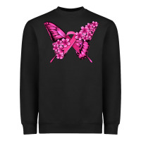 Black pink ribbon breast cancer butterfly Heavyweight Sweatshirt - Jasminsmagicworld