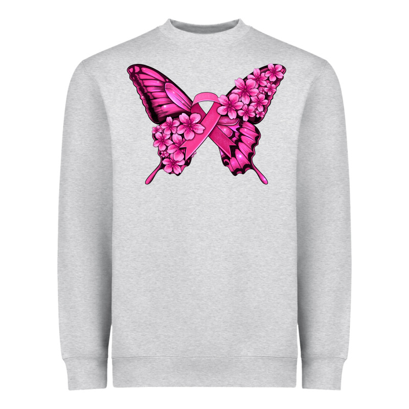 Pink Ribbon Breast Cancer Butterfly Heavyweight Sweatshirt by Jasminsmagicworld | Teevron