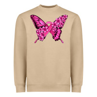 Mushroom pink ribbon breast cancer butterfly Heavyweight Sweatshirt - Jasminsmagicworld