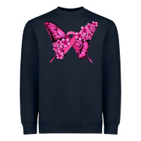 Navy pink ribbon breast cancer butterfly Heavyweight Sweatshirt - Jasminsmagicworld