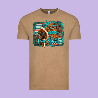 Free Spirit Native American Indian Headdress Vintage Tee Designed By Artiststas