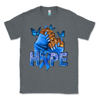 Charcoal Heather hope blueribboncolon cancer nails Classic Tee - NancyCooperArtShop