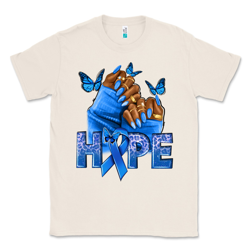 Hope Blueribboncolon Cancer Nails Classic Tee by NancyCooperArtShop | Teevron