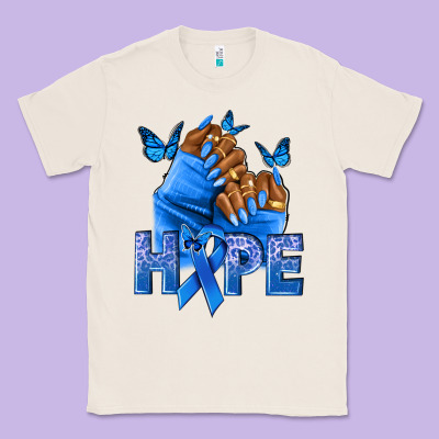 Hope Blueribboncolon Cancer Nails Classic Tee Designed By Nancycooperartshop