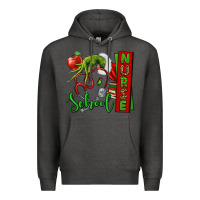 Charcoal Heather Christmas Character Nurse Premium Hoodie - NancyCooperArtShop
