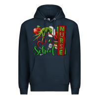 Navy Christmas Character Nurse Premium Hoodie - NancyCooperArtShop