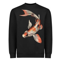 Black Koi Fish Heavyweight Sweatshirt - LillyAllenDesigns