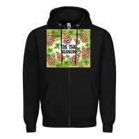 Black tis the season christmas tree cake Zipper Hoodie - MaliasSmallBusiness