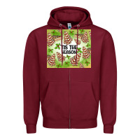 Burgundy tis the season christmas tree cake Zipper Hoodie - MaliasSmallBusiness