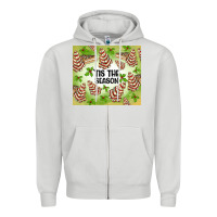 Dove Grey tis the season christmas tree cake Zipper Hoodie - MaliasSmallBusiness