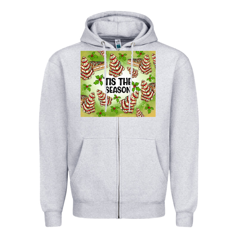 Tis The Season Christmas Tree Cake Zipper Hoodie by MaliasSmallBusiness | Teevron
