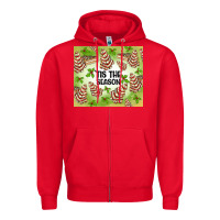 Red tis the season christmas tree cake Zipper Hoodie - MaliasSmallBusiness