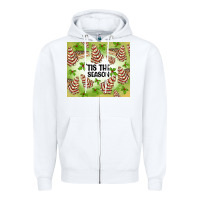 White tis the season christmas tree cake Zipper Hoodie - MaliasSmallBusiness