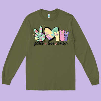 Peace Love Peeps Long Sleeve Tee Designed By Maliassmallbusiness