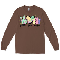 Chestnut peace love peeps Long Sleeve Tee - MaliasSmallBusiness