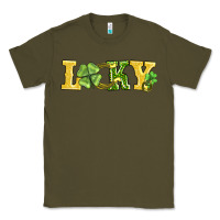 Army Green lucky horseshoe and four leaf clover Classic Tee - AdoDesignShop