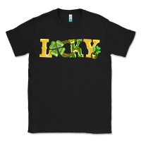 Black lucky horseshoe and four leaf clover Classic Tee - AdoDesignShop