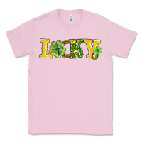 Bubblegum Pink lucky horseshoe and four leaf clover Classic Tee - AdoDesignShop