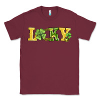 Burgundy lucky horseshoe and four leaf clover Classic Tee - AdoDesignShop