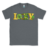 Charcoal Heather lucky horseshoe and four leaf clover Classic Tee - AdoDesignShop