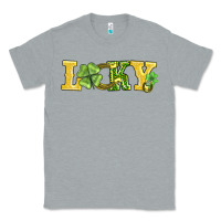Heather Grey lucky horseshoe and four leaf clover Classic Tee - AdoDesignShop