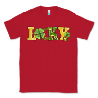 Red lucky horseshoe and four leaf clover Classic Tee - AdoDesignShop
