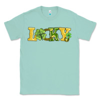 Seafoam lucky horseshoe and four leaf clover Classic Tee - AdoDesignShop