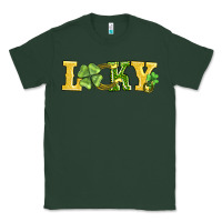 Sports Green lucky horseshoe and four leaf clover Classic Tee - AdoDesignShop