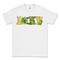 White lucky horseshoe and four leaf clover Classic Tee - AdoDesignShop