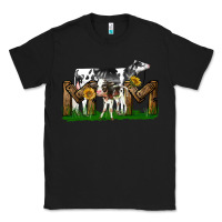 Black Western Holstein Cow And Baby Cow Mom Classic Tee - LillyAllenDesigns