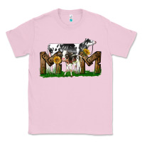 Bubblegum Pink Western Holstein Cow And Baby Cow Mom Classic Tee - LillyAllenDesigns
