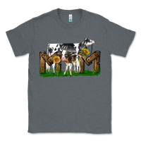 Charcoal Heather Western Holstein Cow And Baby Cow Mom Classic Tee - LillyAllenDesigns