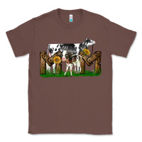 Chestnut Western Holstein Cow And Baby Cow Mom Classic Tee - LillyAllenDesigns