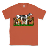 Copper Western Holstein Cow And Baby Cow Mom Classic Tee - LillyAllenDesigns
