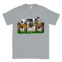 Heather Grey Western Holstein Cow And Baby Cow Mom Classic Tee - LillyAllenDesigns