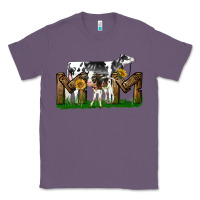Lavender Western Holstein Cow And Baby Cow Mom Classic Tee - LillyAllenDesigns