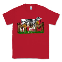 Red Western Holstein Cow And Baby Cow Mom Classic Tee - LillyAllenDesigns