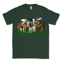 Sports Green Western Holstein Cow And Baby Cow Mom Classic Tee - LillyAllenDesigns
