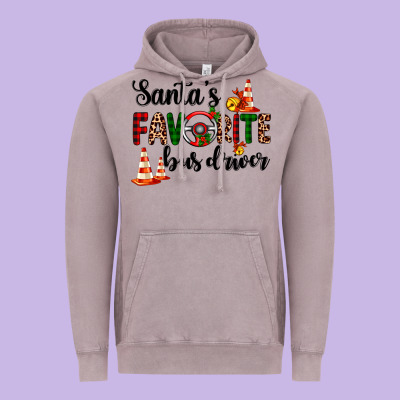 Santa's Favorite Bus Driver Vintage Hoodie Designed By Adodesignshop
