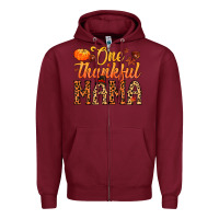 Burgundy one thankful mama Zipper Hoodie - MaliasSmallBusiness