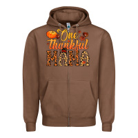 Chestnut one thankful mama Zipper Hoodie - MaliasSmallBusiness