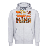 Heather Grey one thankful mama Zipper Hoodie - MaliasSmallBusiness